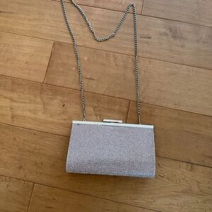 Purple Nina Bedazzled Clutch With Metal Chain